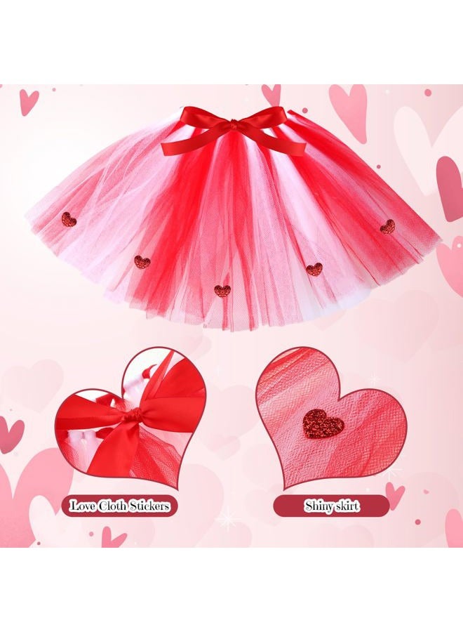 SilTriangle 3 Pieces Valentines Day Dog Costume Set Including Red Valentines Love Headband Valentines Dog Tutu Dress Cute PET Tutu Red Valentines PET Scarf for Medium Dogs Holiday Outfit Accessory - Image 3