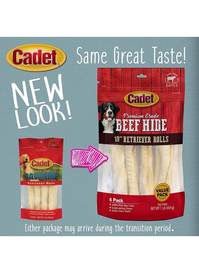 Cadet Cadet 3 Pack of Premium Grade Beef Hide Retriever Rolls, 4 10-Inch Dog Chews Each3  - Image 3