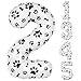 AXBMM 40 Inch Dog Foil Birthday Balloons Black White Dog Paw and Bone Print Number 2 Balloons for Girls Boys 2th Birthday Party DecorationsNumber 2 - Image 2