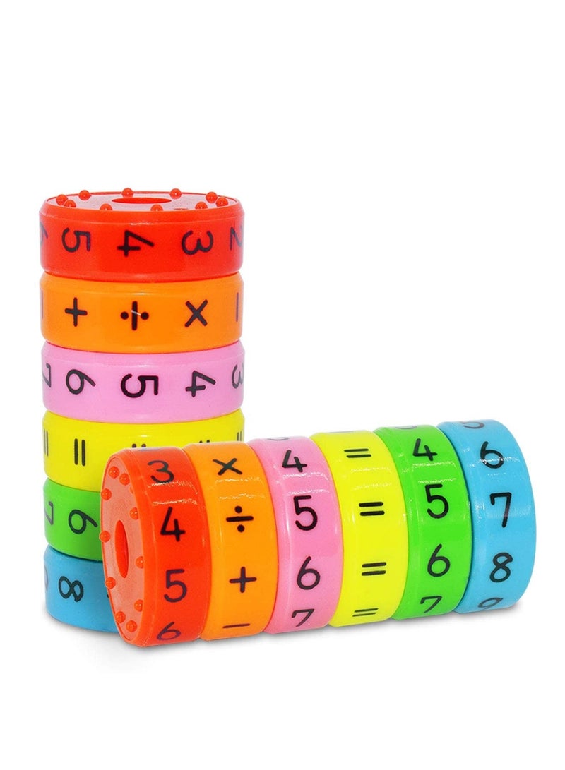 2 Pcs Magnetic Math Toys, Montessori Preschool Learning Educational Counting Game Numbers and Symbols Math Skills Kindergarden Educational Tools Colorful Math Blocks - Image 1