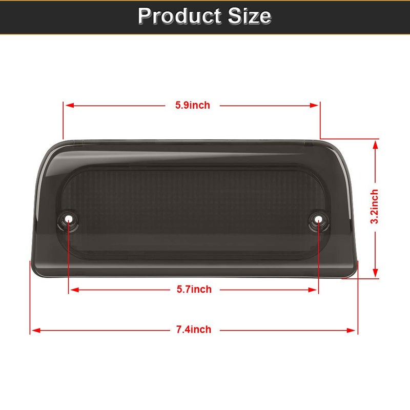 RAVSOFT 3rd Third Brake Light Lens Smoked Cover with Seal Gasket Extended Cab Only Compatible with 1994-2003 Chevy S10 GMC Sonoma 1997-2000 Isuzu Hombre High Mount Stop Lamp Assembly - Image 5
