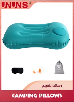 UNUNS Inflatable Travel Pillow,Ultralight Inflating Pillows With Storage Bag And Earplug,Lightweight Portable Backpacking Pillow For Neck Lumbar Support Camp Hiking Sleeping  - Image 1