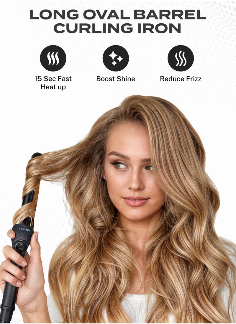 JOSE EBER Prostyle 25Mm Clipless Curling Iron - Negative Ions Hair Curler- Ceramic Wand For Stunning Beach Waves And Long-Lasting Curls Black  - Image 4