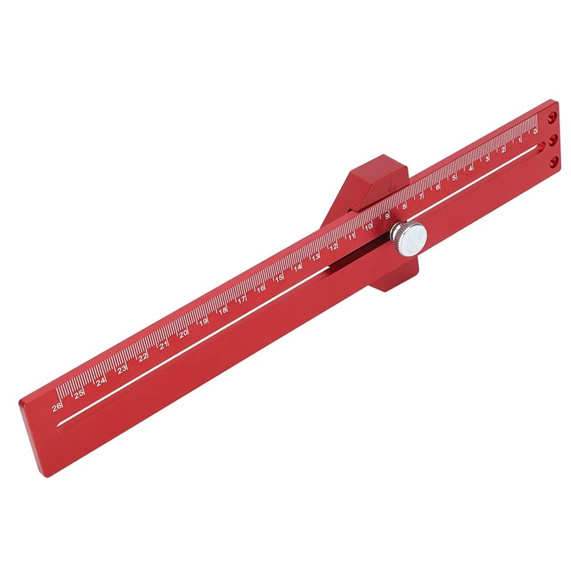 Aluminum Alloy Woodworking Scribing Ruler with Precise Marking Scales - Image 3