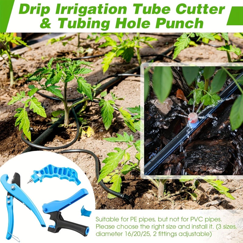 Blue Drip Irrigation Pipe Cutting Drilling Tool Set 2in1 for 16 20 25mm PE Pipes - Image 5