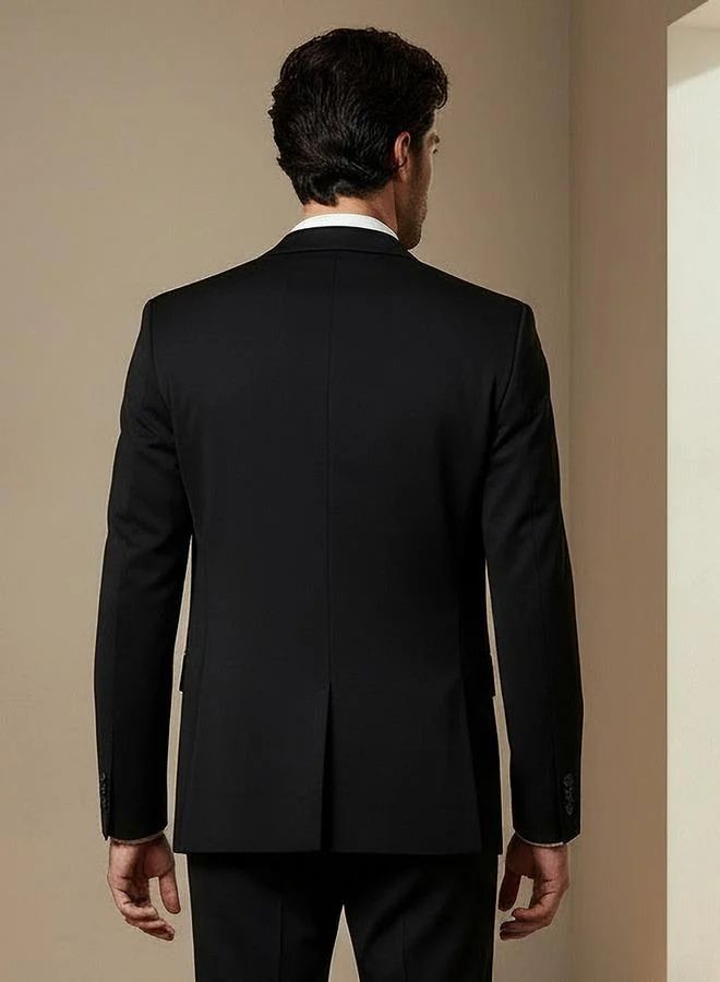 Splash FAV BLACK Men Slim Fit Notched Lapel Blazer for Men | Best Price UAE