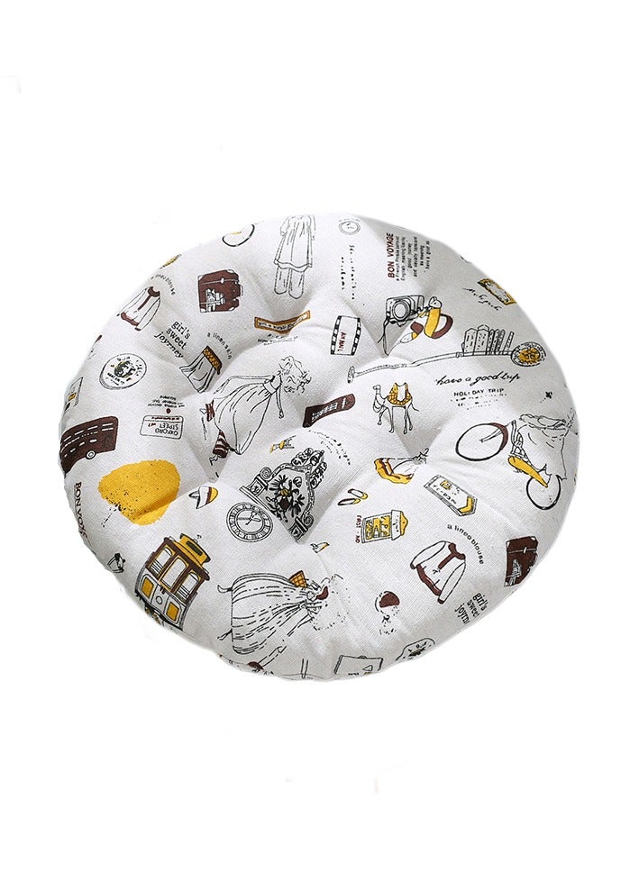 آنا وسادة دائرة قطنية ولينية مريحة وم breathable للمكتب - Image 1