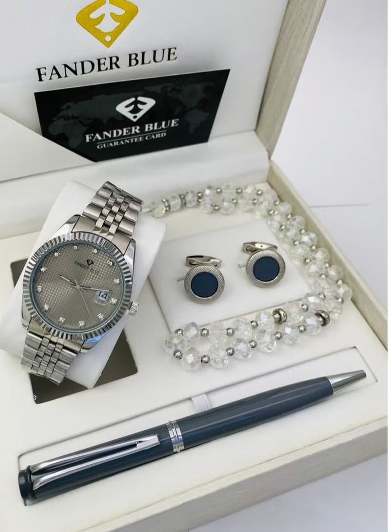 FANDER BLUE Men's Watch and Cufflinks Set