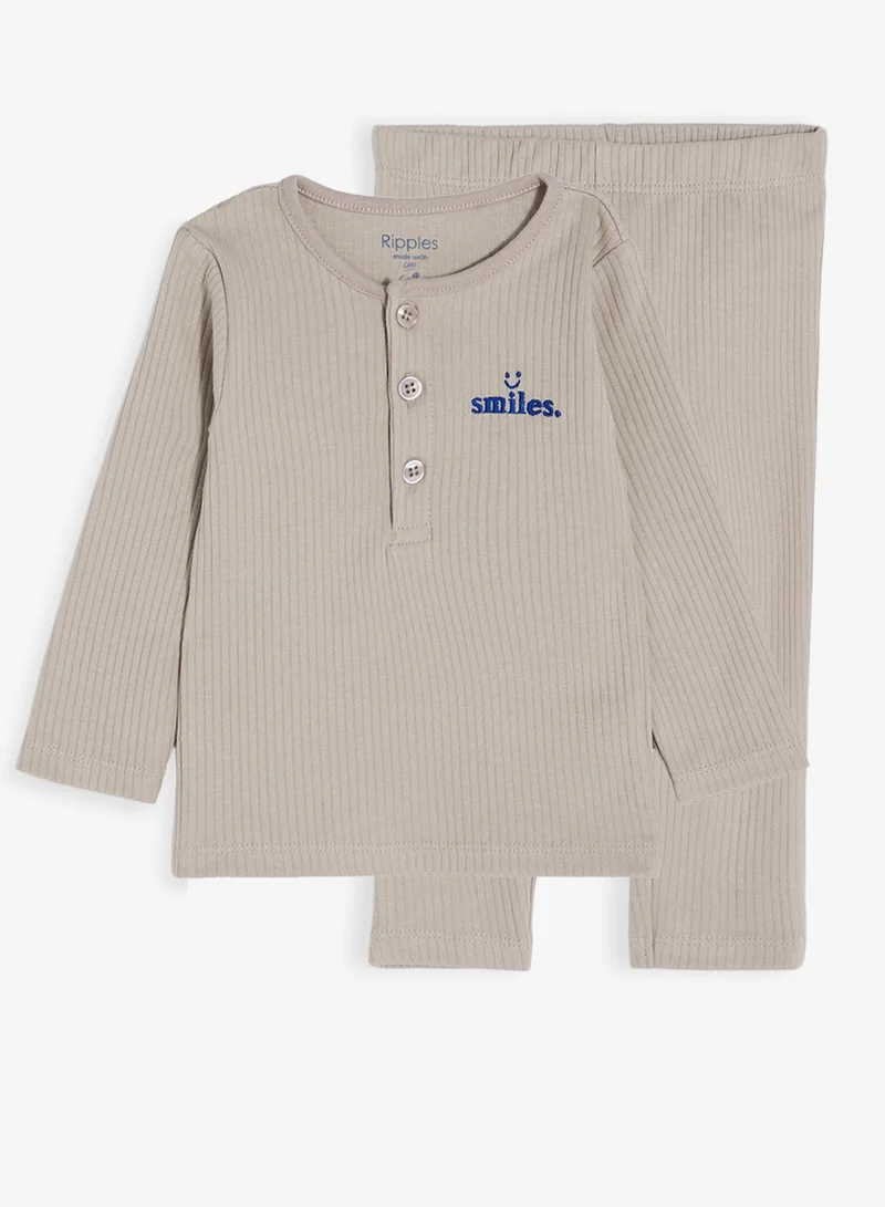 ريبلز مع نمشي طقم بيجامة أولاد بأكمام طويلة