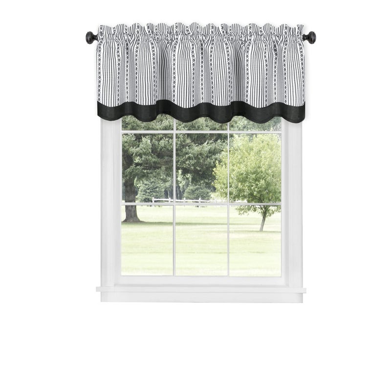 Achim Home Furnishings Achim Home Furnishings Westport Valance 58 x 14  BlackWhite 