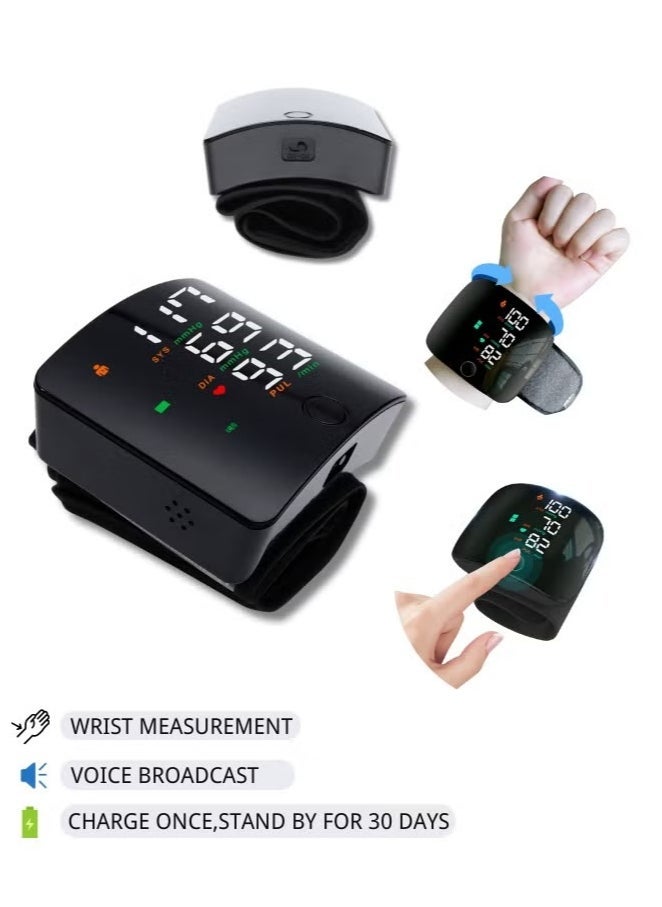ELTRAZONE Digital Wrist Blood Pressure Monitor with Voice Broadcast  Portable Automatic BP Machine for Home and Travel Use - Image 1
