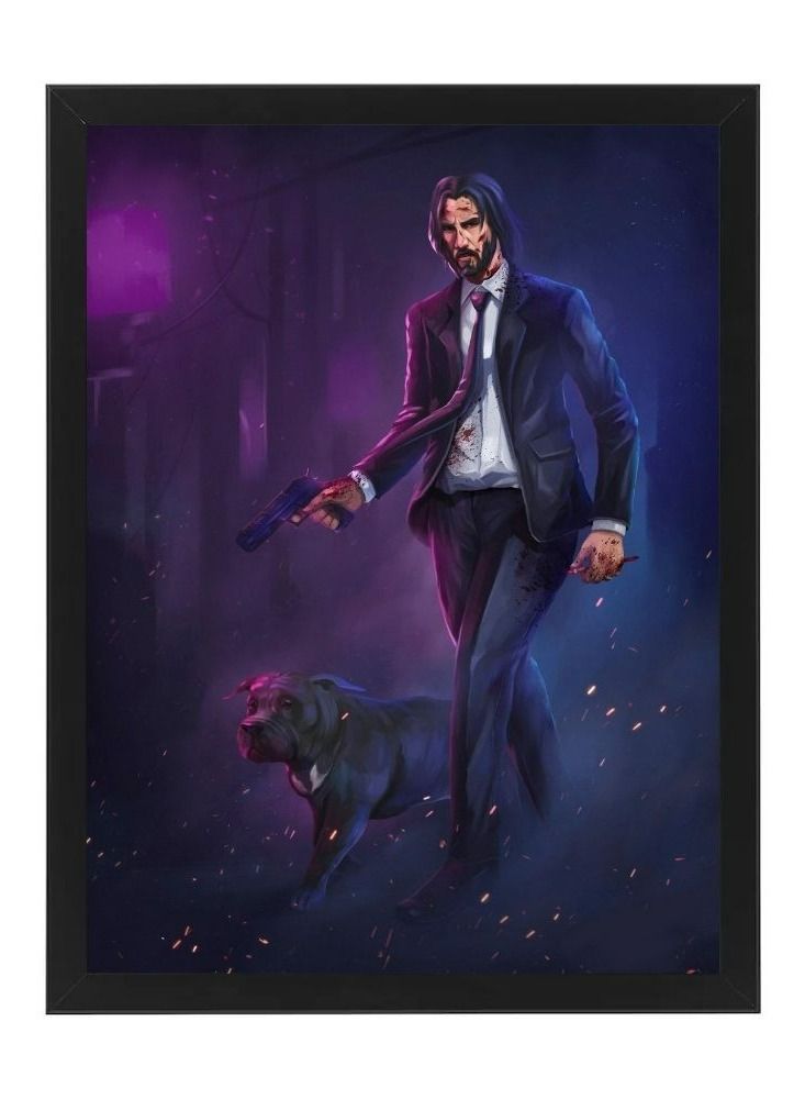 RKN Digital Wall Art Poster Frame John Wick 30X40 cm - Image 1