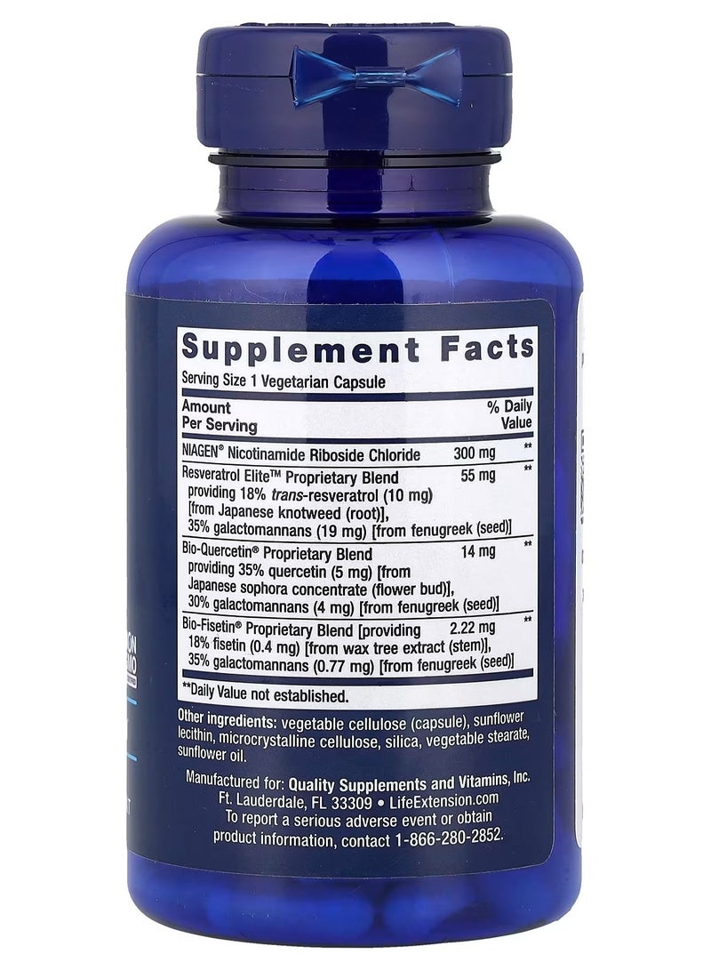 Life Extension, NAD+ Cell Regenerator™ and Resveratrol Elite™, 30 Vegetarian Capsules - Image 2