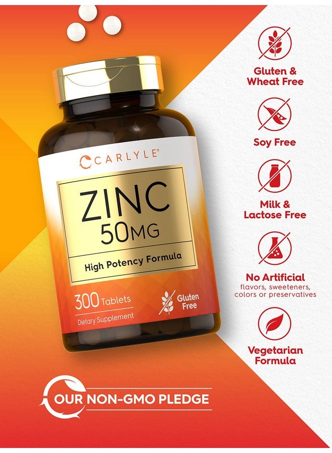 كارلايل زنك ٥٠ ملغ | ٣٠٠ قرص | مكمل غذائي نباتي، غير معدل وراثيًا، وخالي من الغلوتين | غلوكونات الزنك | تركيبة عالية الفعالية - Image 3