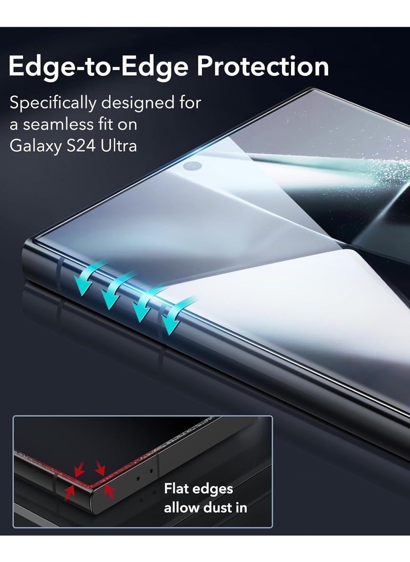 Techie - 2 Pack Samsung Galaxy S24 Ultra Screen Protector, Super Clear Gorilla Glass with Easy Installation Auto Alignment Frame, 9H Tempered Glass, Bubble-Free, Case-Friendly - 2 Pack - Image 1