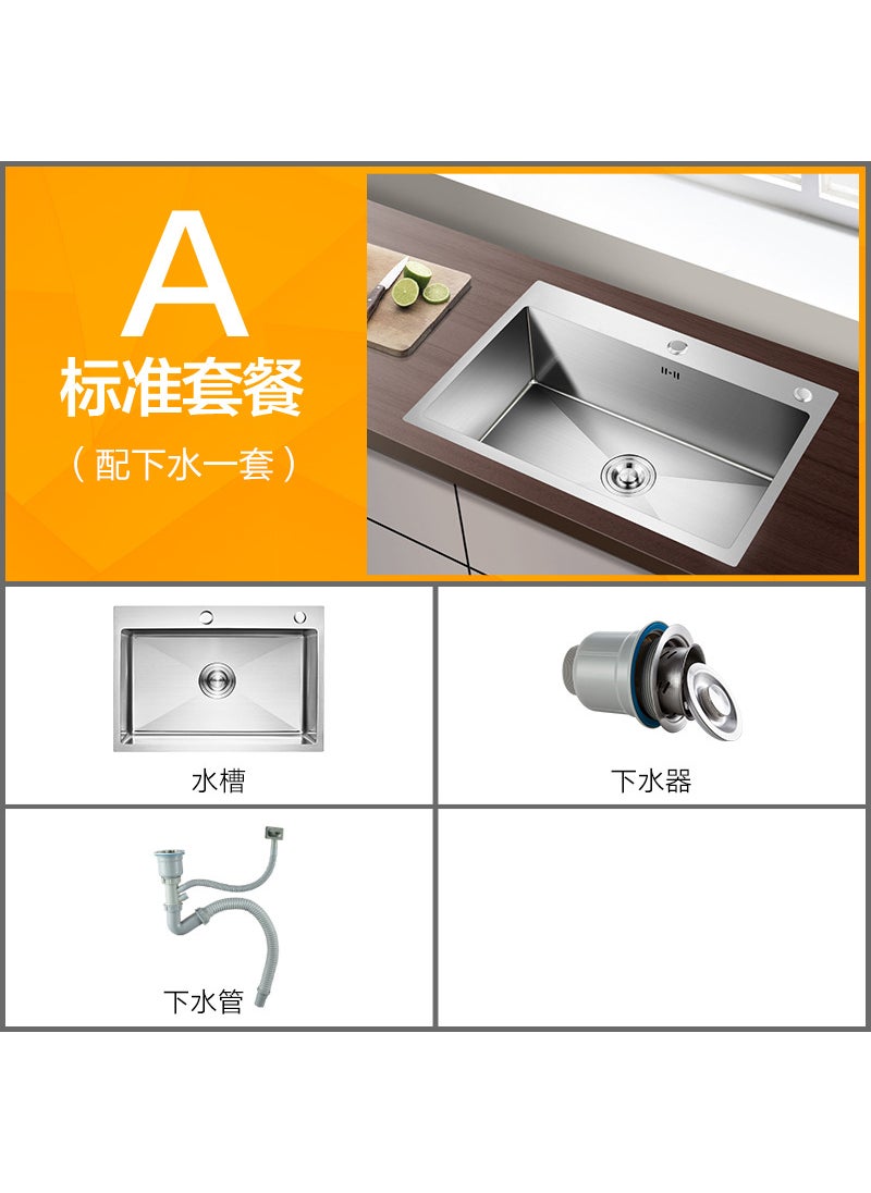 Generic - Factory wholesale kitchen sink stainless steel single sink sink sink sink sink sink manual under-counter Basin - Image 1