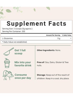 Micro Ingredients Pure L-Glutamine Powder, Plant-Based (2.2 LB)  - Image 2