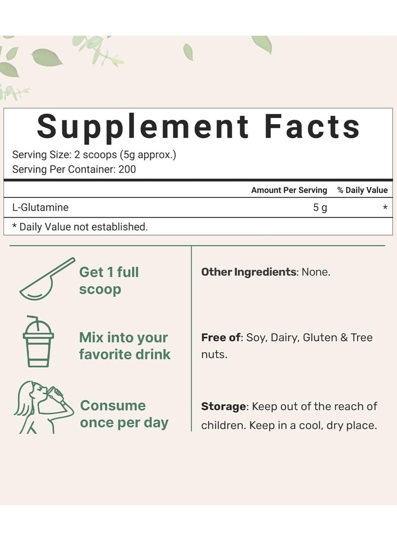 Micro Ingredients Pure L-Glutamine Powder, Plant-Based (2.2 LB) - Image 2