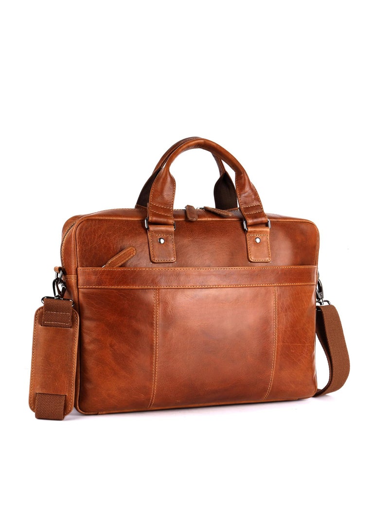 SKENZBI Leather Laptop Bag for Men -Office Bag, Fits Upto 16 Inch Laptop/MacBook-Briefcase Shoulder Strap Laptop Messenger Bag - Image 2