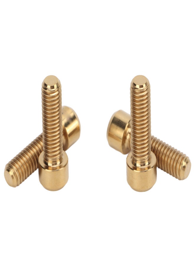 RISK 4PCS RISK M6 X 20mm Mountain Bike Disc Brake Fixed Screw Titanium Alloy Bike Crankset Screw Disc Brake Caliper Fixed Screw Gold - Image 4
