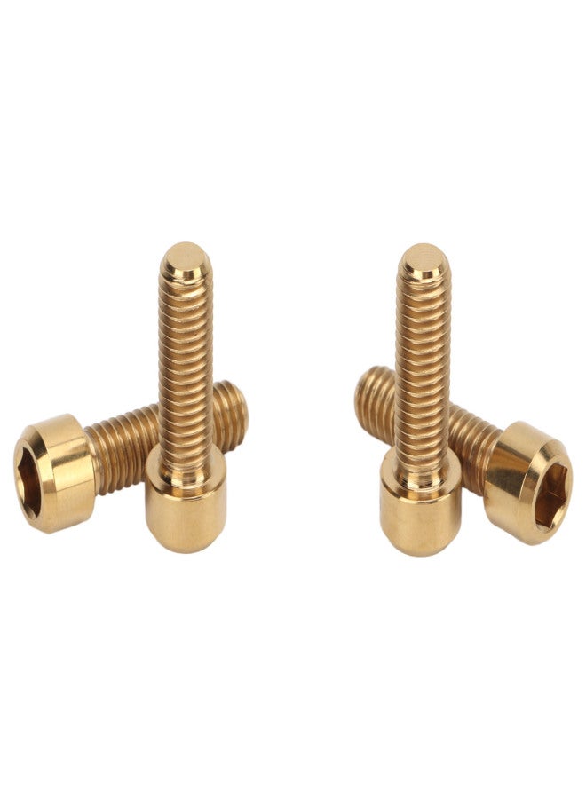 RISK 4PCS RISK M6 X 20mm Mountain Bike Disc Brake Fixed Screw Titanium Alloy Bike Crankset Screw Disc Brake Caliper Fixed Screw Gold - Image 5