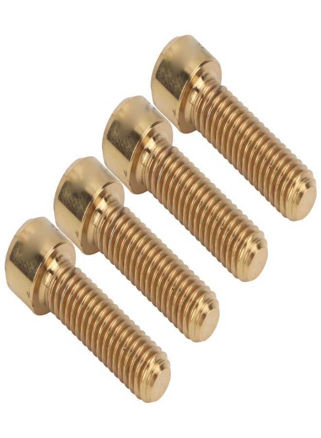 RISK 4PCS RISK M6 X 20mm Mountain Bike Disc Brake Fixed Screw Titanium Alloy Bike Crankset Screw Disc Brake Caliper Fixed Screw Gold - Image 3