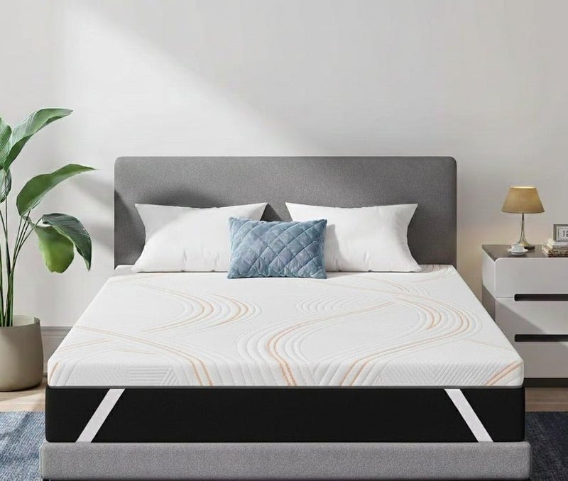 Rexal Home 8 cm Gel-Infused Memory Foam Mattress Topper 90x190 cm – Single Size Cooling Bed Topper with Removable Washable Cover, Soft Pressure Relief & Support - Image 1