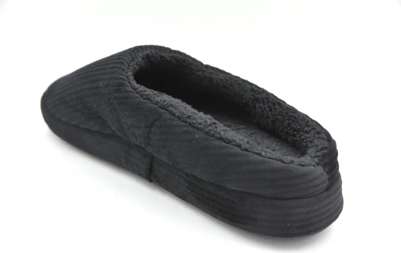 Prego Velvet Cotton Men's Home Slippers Black on Black
