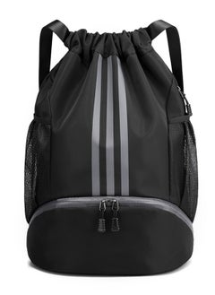 PYC Drawstring Backpack Drawstring Bag Gym Sack String Bag Men Women, Basketball Bag Bundle Pocket Drawstring Backpack Student School Bag Football Bag Storage Bag Large Capacity Fitness  - Image 1