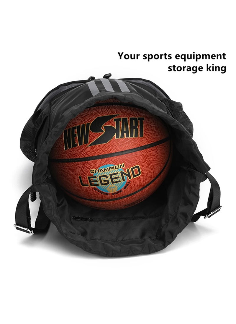 PYC Drawstring Backpack Drawstring Bag Gym Sack String Bag Men Women, Basketball Bag Bundle Pocket Drawstring Backpack Student School Bag Football Bag Storage Bag Large Capacity Fitness  - Image 3