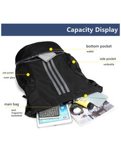 PYC Drawstring Backpack Drawstring Bag Gym Sack String Bag Men Women, Basketball Bag Bundle Pocket Drawstring Backpack Student School Bag Football Bag Storage Bag Large Capacity Fitness  - Image 4