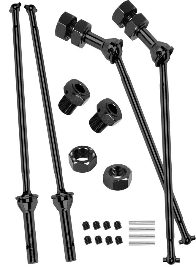 RCHuiWow RC Driveshafts Axle CVD Upgrades Part for 1/8 Kraton 6S BLX,Outcast 6S BLX,Harden Steel #45 Widen Front Rear Drive Shafts,4PCS,w/Wheel Hex Hub,Black - Image 1