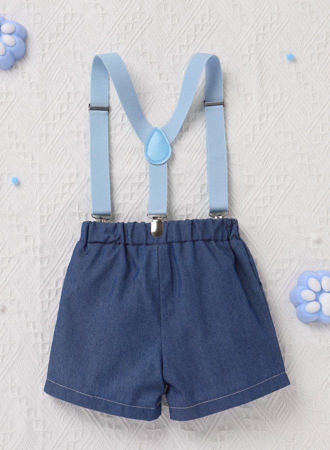 ODOLDI Infants Toddlers Baby Boys Bluey 1st / 2nd Birthday Outfits Short Sleeve One Piece Romper Onesie, 4pcs set Deep Blue 2 2-3 T - Image 3