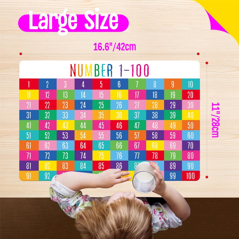 SpriteGru 6 Pack Placemats for Kids, Non-Slip Washable, Reusable Alphabet, Number, Month, Color & Emotion Educational Placemats for Home, Kindergarten, Classroom, Nursery - Image 3