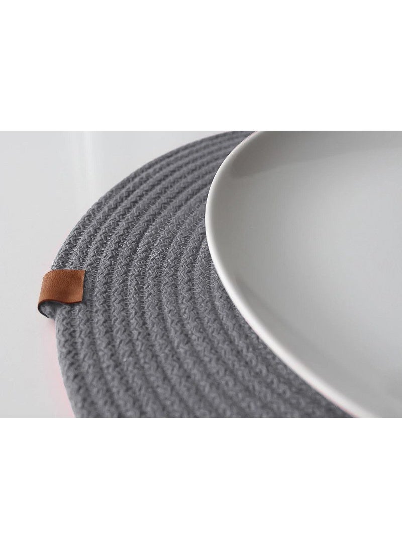Home Gallery Round Rope Heat Resistant Placemats 35 Cm, Table Décor, Wall Décor Gray - Image 5