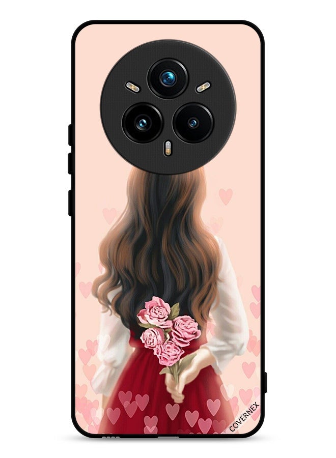 Covernex Realme 14 Pro Plus 5G Protective Case Cover Girl Hiding Flowers