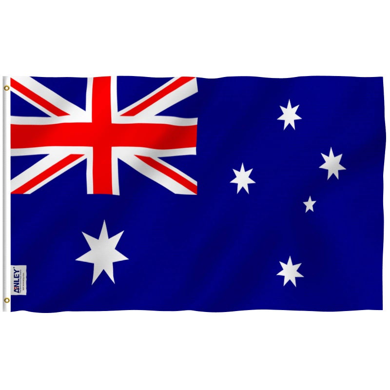 Anley Fly Breeze 3x5 Foot Australia Flag - Vivid Color and Fade proof - Canvas Header and Double Stitched - Australian National Flags Polyester with Brass Grommets 3 X 5 Ft - Image 1