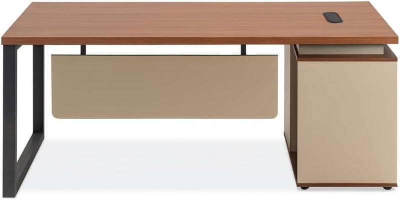 Neo Front مكتب تنفيذي على شكل حرف L نيو فرونت مع أدراج تخزين - طاولة كمبيوتر من خشب MDF بطول 1.6م للمكتب ومساحة العمل في المنزل - Image 5