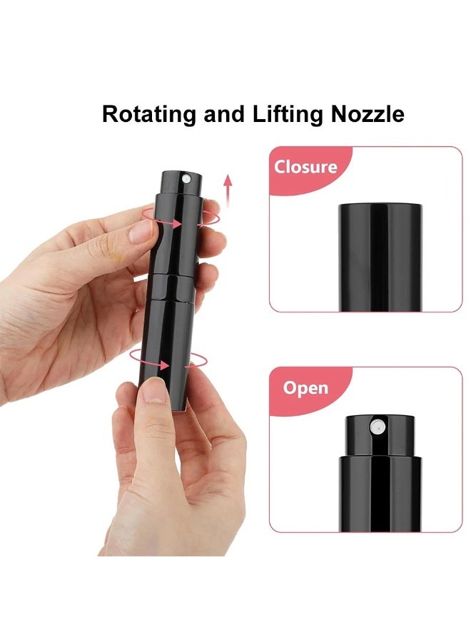 أجياون 4 قطع من زجاجات إعادة تعبئة العطور، زجاجات عطر صغيرة فارغة، زجاجات عطر محمولة قابلة لإعادة التعبئة، مناسبة للسفر، مناسبة لرذاذ عطر 8 مل - Image 3