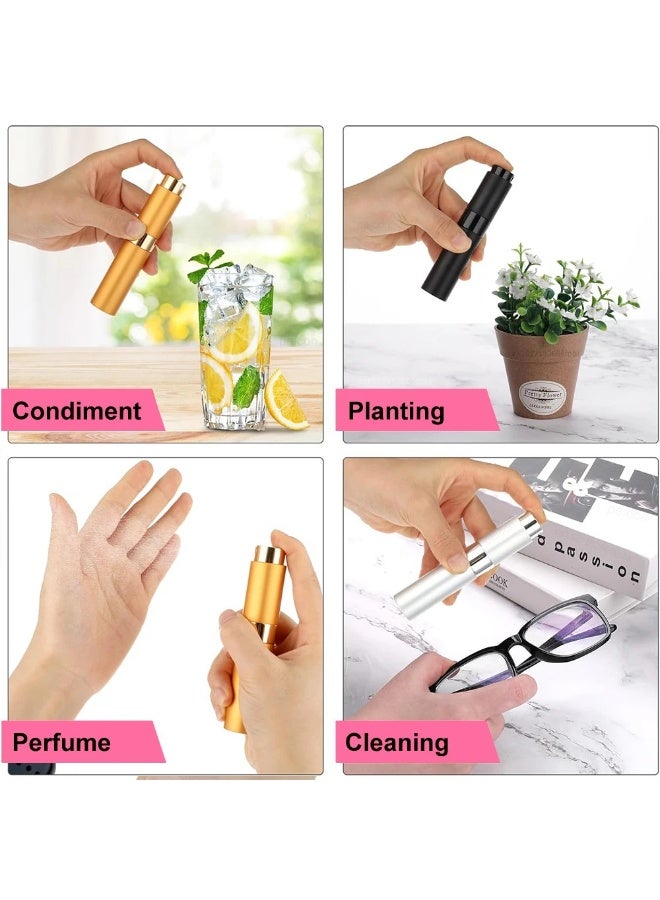 أجياون 4 قطع من زجاجات إعادة تعبئة العطور، زجاجات عطر صغيرة فارغة، زجاجات عطر محمولة قابلة لإعادة التعبئة، مناسبة للسفر، مناسبة لرذاذ عطر 8 مل - Image 5