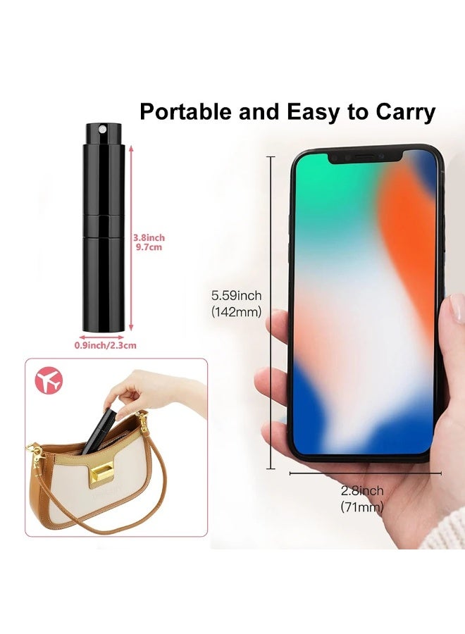 أجياون 4 قطع من زجاجات إعادة تعبئة العطور، زجاجات عطر صغيرة فارغة، زجاجات عطر محمولة قابلة لإعادة التعبئة، مناسبة للسفر، مناسبة لرذاذ عطر 8 مل - Image 4