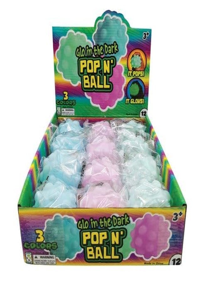 Geddes Raymond Geddes Glow in The Dark Pop Ball (Pack of 12) - Colorful Squeeze Balls for Kids - Lamp/Sun Rechargeable Glowing Pop It Balls - Image 4
