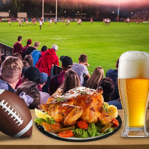 Aixuler 40pcs Football Party Paper Plates Set Disposable Sports Party Food Dinner Dessert Plate Birthday Tableware Decorations Favors, Including 20pcs 9" and 20pcs 7" Plates for Football Theme Plate - Image 4