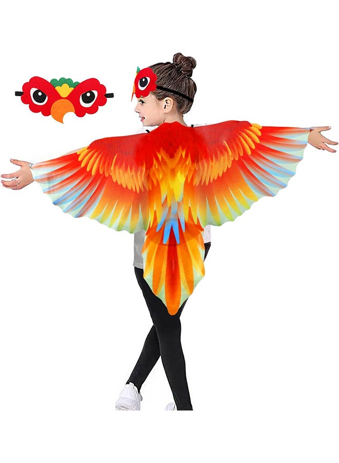 Bird Costume for Kids with Bird Mask Eagle Dragon Wings Costumes Boys Girls Dress-up Cape Party Favors Gifts - Image 1