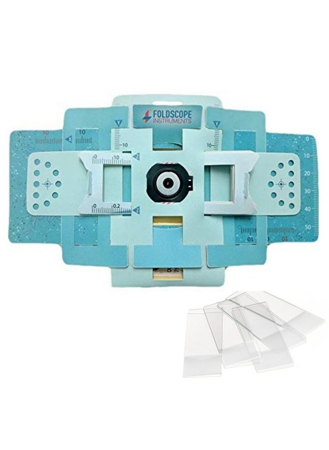 VITAL - Vital's Foldscope Classroom Kit (Paper DIY Microscope) Along with 5 Pcs of Glass Slide (Blue) - Image 1