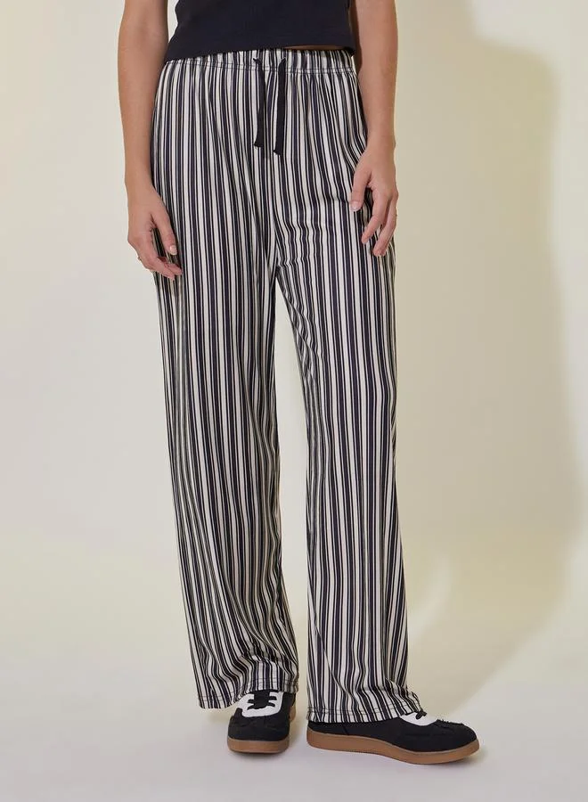 Take Two Striped Relaxed Fit Pants with Drawstring
