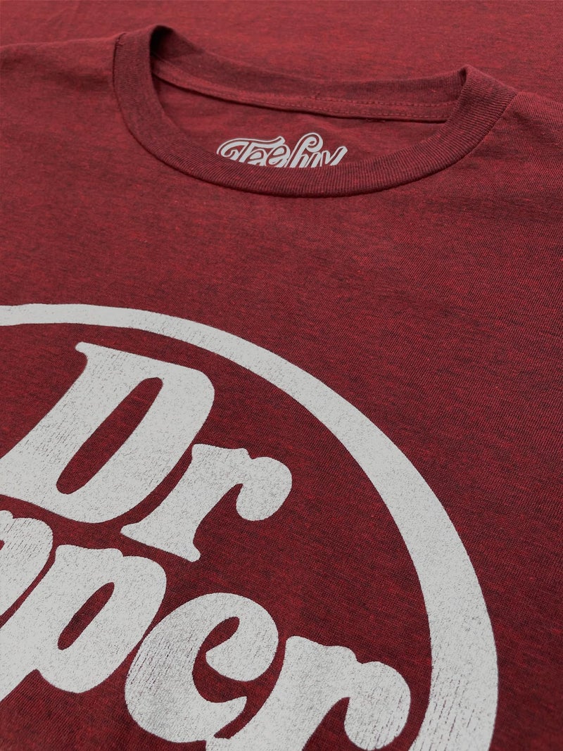 Tee Luv Men's Dr Pepper Oval Logo Shirt, Brick Heather, L - Image 2