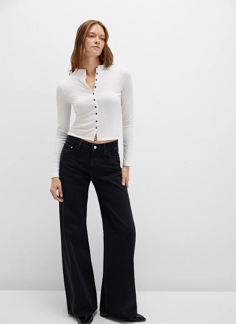 Mavi Button Detailed Ecru T-Shirt