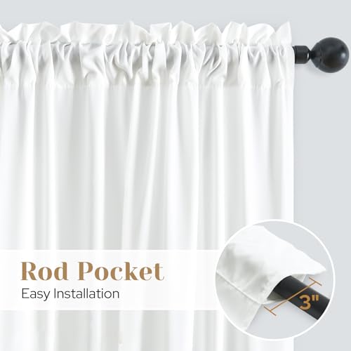HOMEIDEAS Non-See-Through White Privacy Sheer Curtains, 52 X 72 Inches Long 2 Panels Sheer Curtains Light Filtering Window Drapes for Bedroom Living Room - Image 5