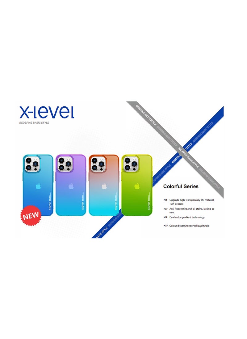 X-level X-LEVEL For iPhone 15 Pro Max Colorful Series Hard PC Case Color Splicing Drop Resistant Phone Cover - Purple Color  - Image 2
